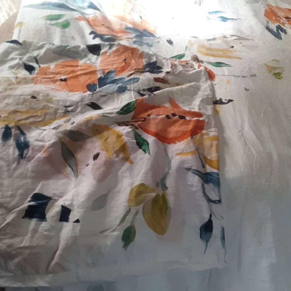 Anthropologie Botanical Queen Duvet Cover Set. Duvet Cover PLUS 2 Euro Shams